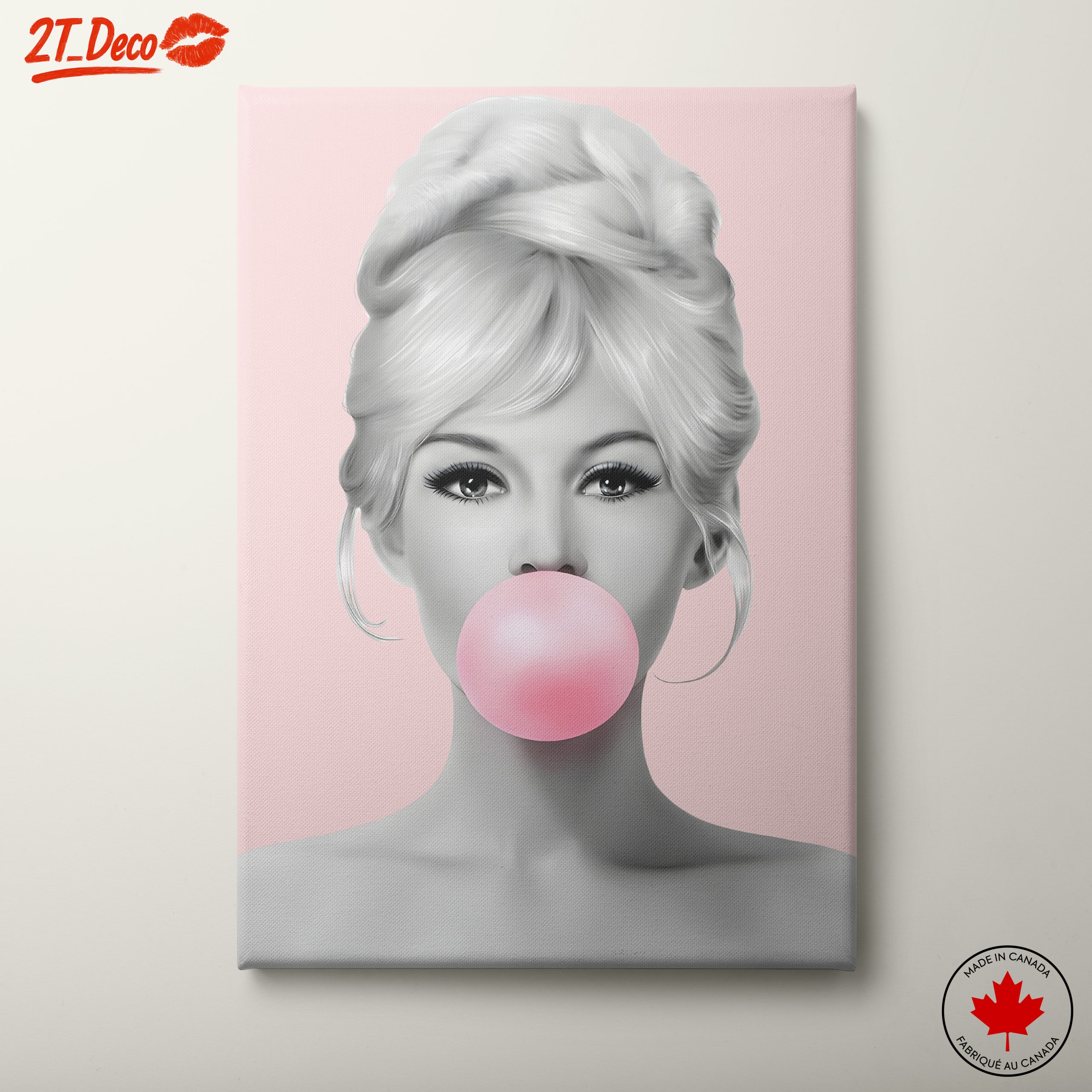 Stylish Pop Art Portrait with Bubble Gum