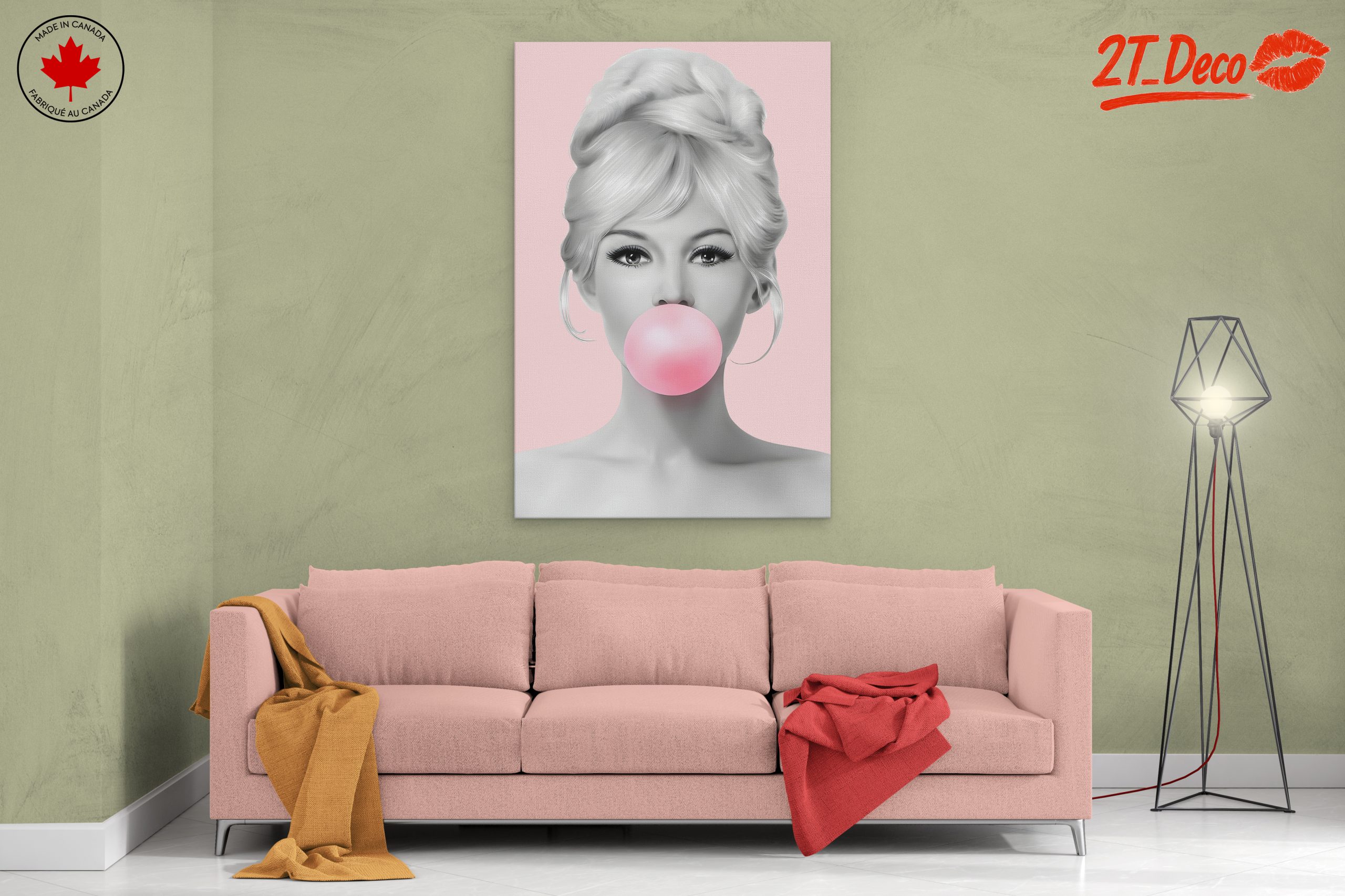 Stylish Pop Art Portrait with Bubble Gum - Image 2