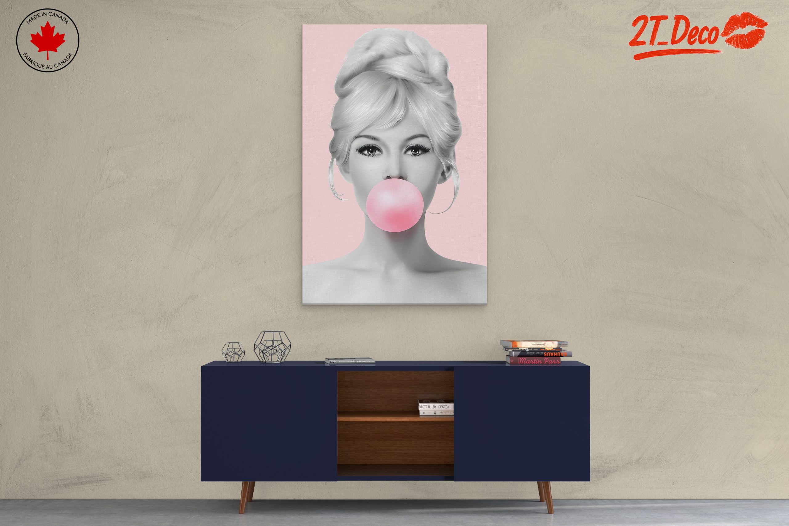 Stylish Pop Art Portrait with Bubble Gum - Image 3