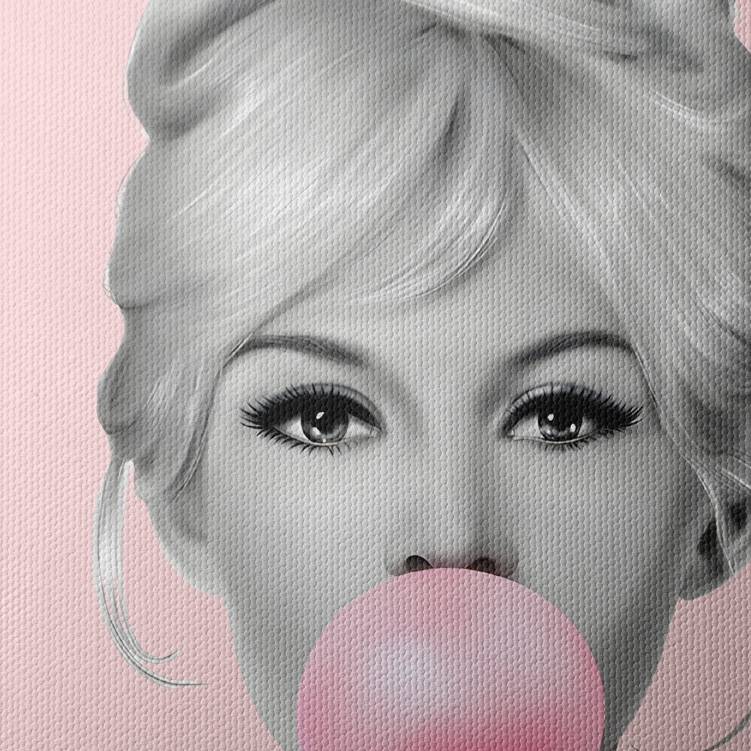 Stylish Pop Art Portrait with Bubble Gum - Image 4