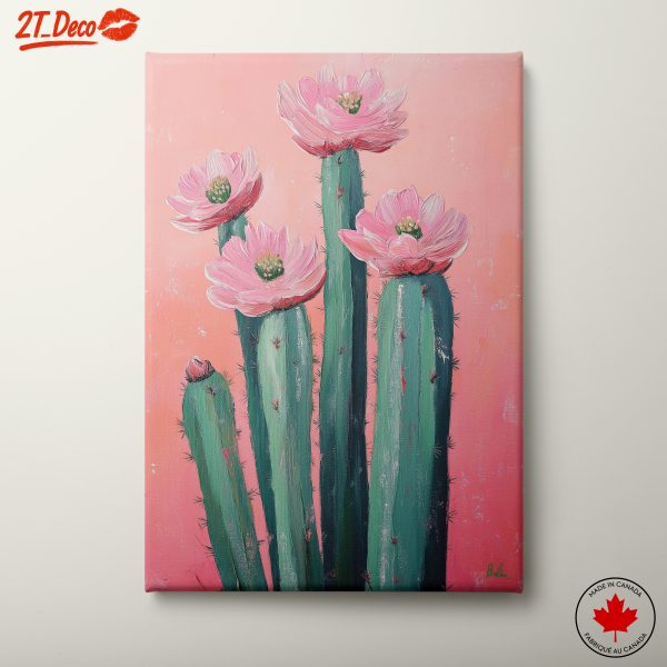Vibrant Cacti with Pink Flowers