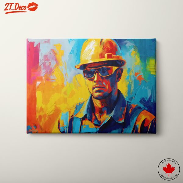 Vibrant Construction Worker Artwork