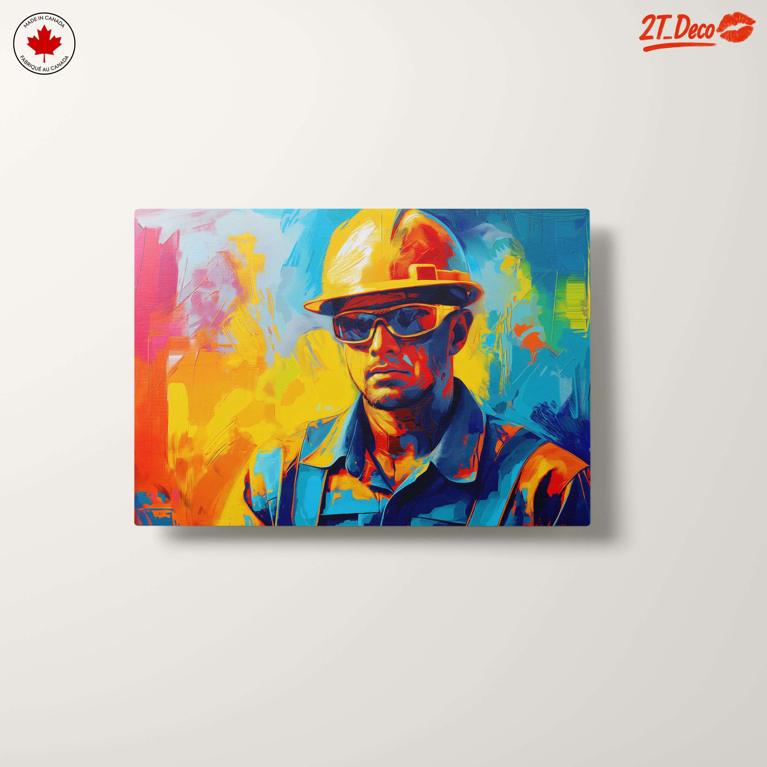 Vibrant Construction Worker Artwork - Image 10