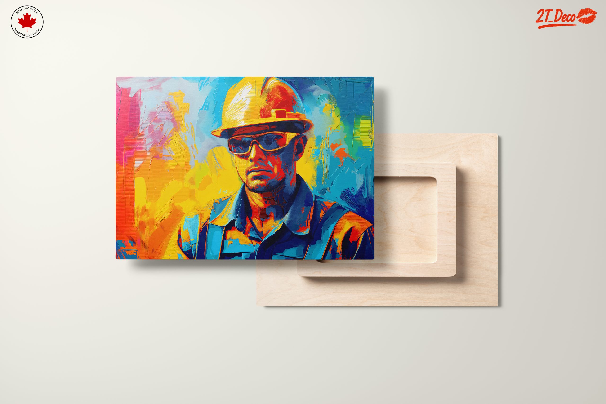 Vibrant Construction Worker Artwork - Image 11