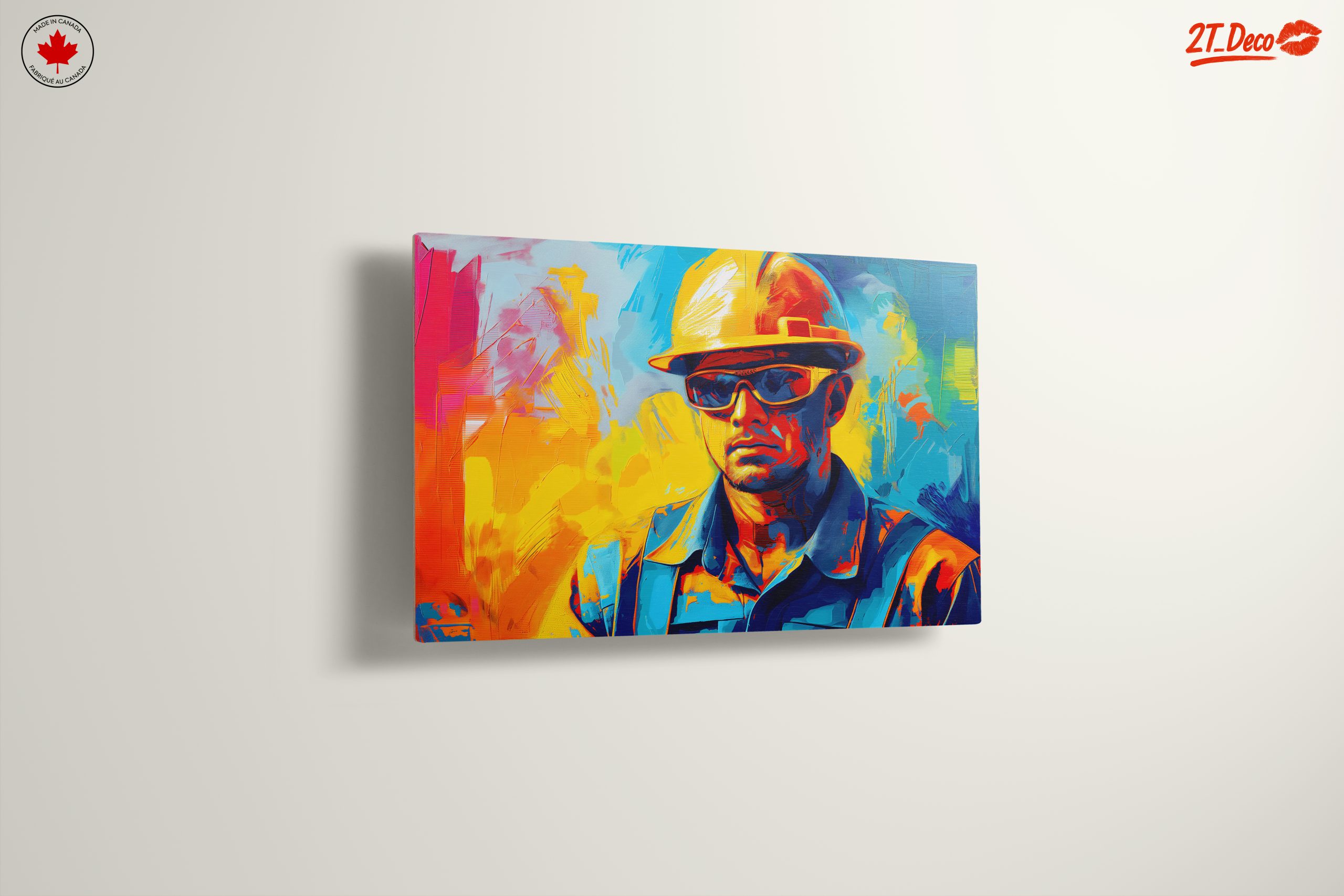 Vibrant Construction Worker Artwork - Image 13
