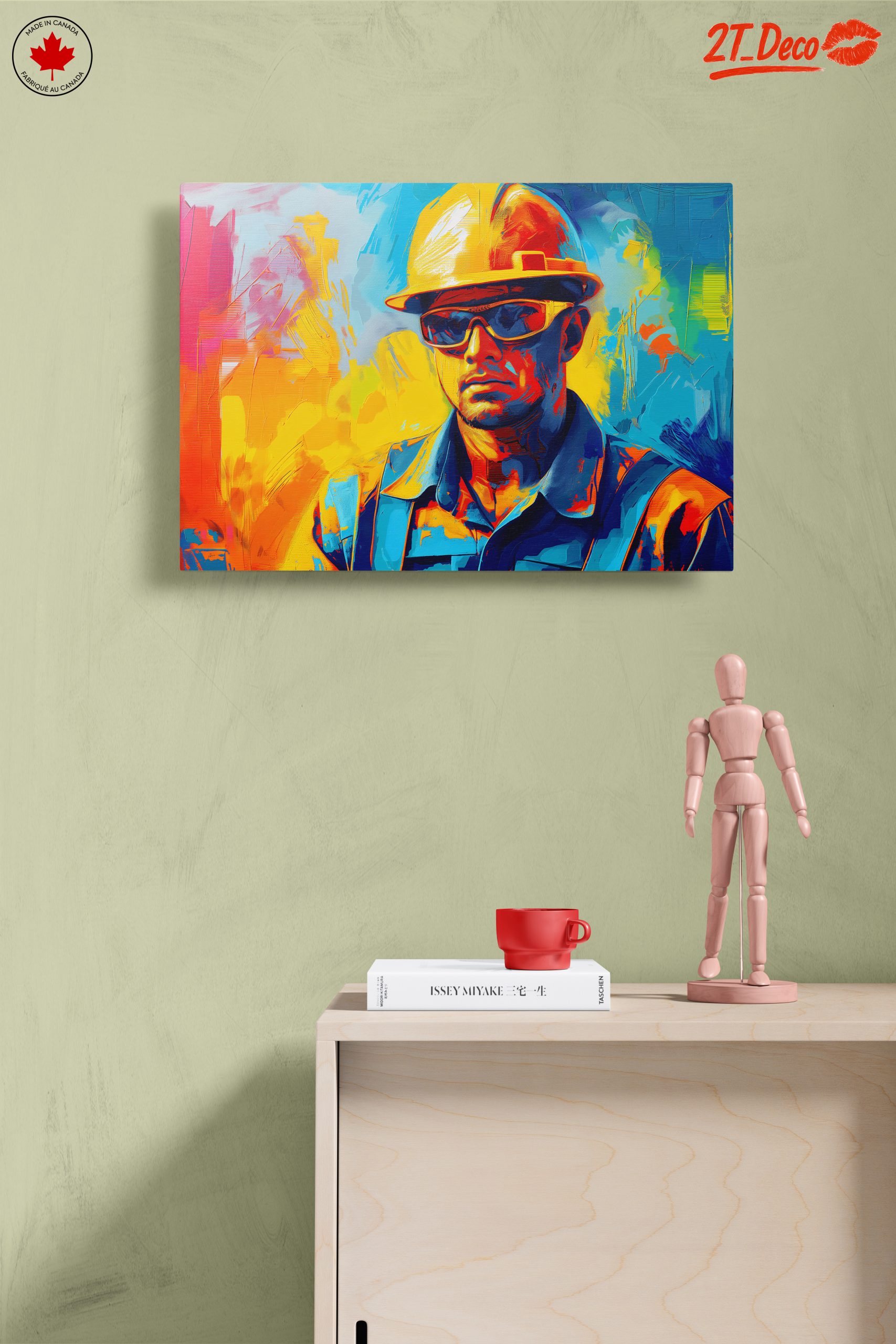 Vibrant Construction Worker Artwork - Image 14