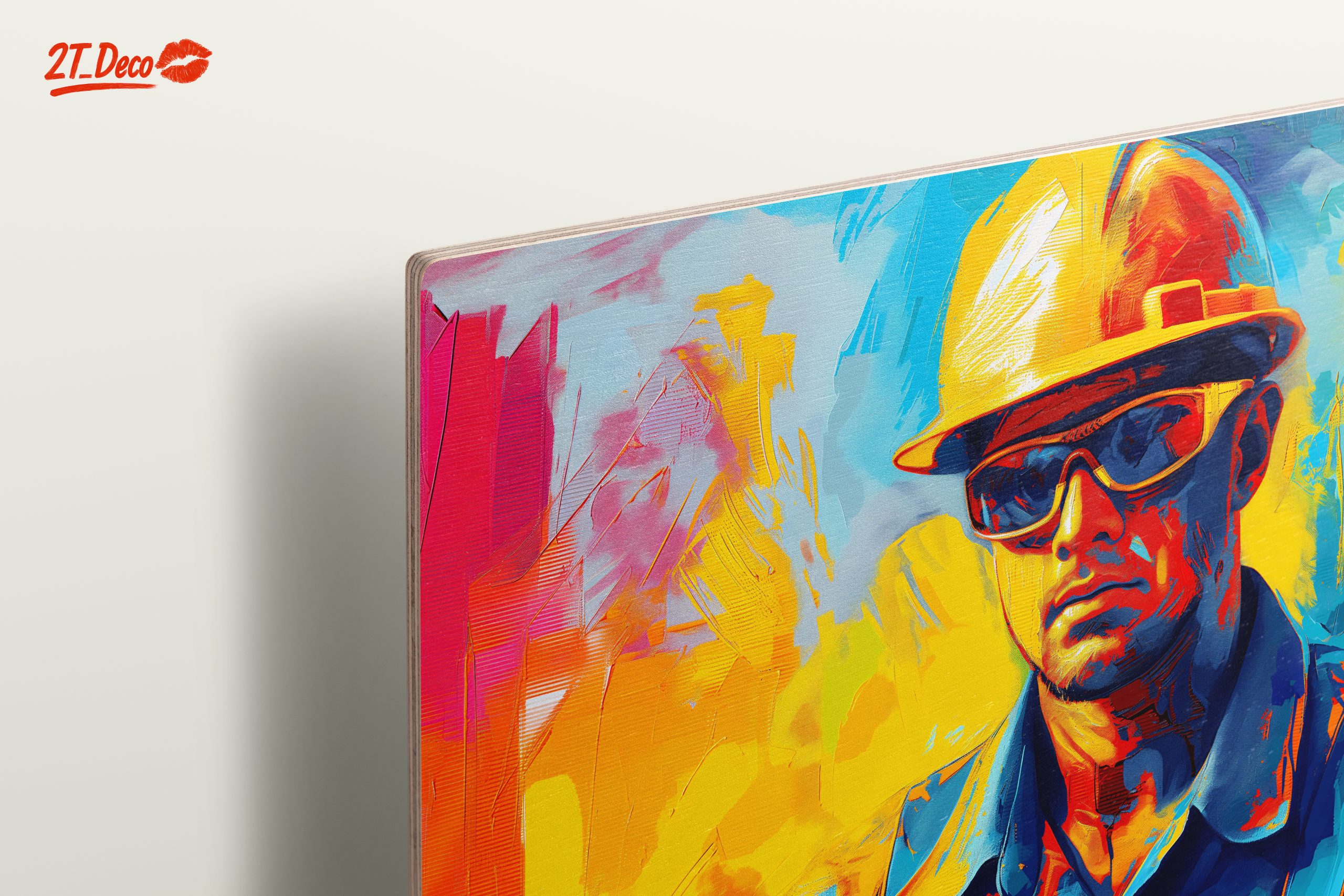 Vibrant Construction Worker Artwork - Image 15