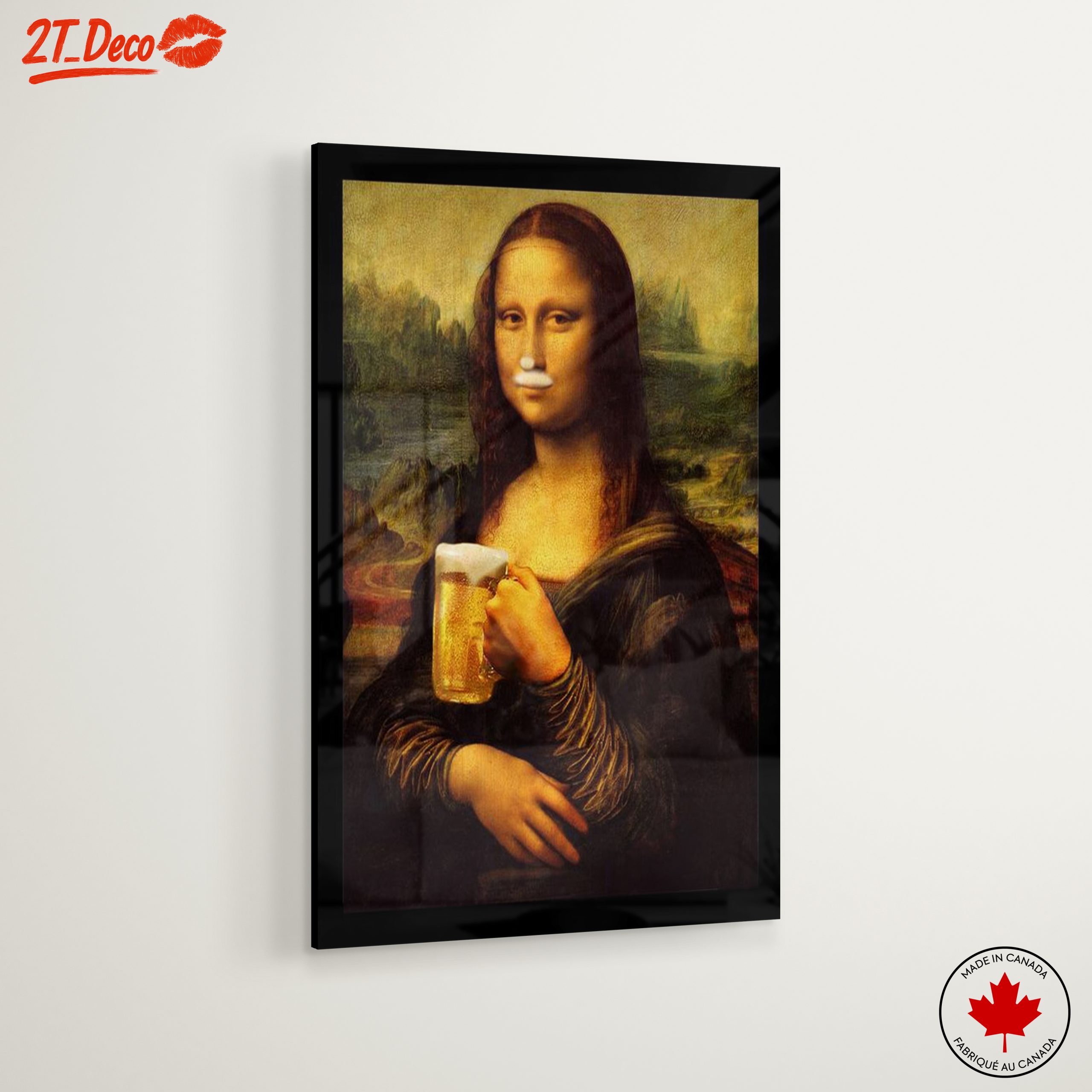 Mona Lisa with Beer - Whimsical Art - Image 6