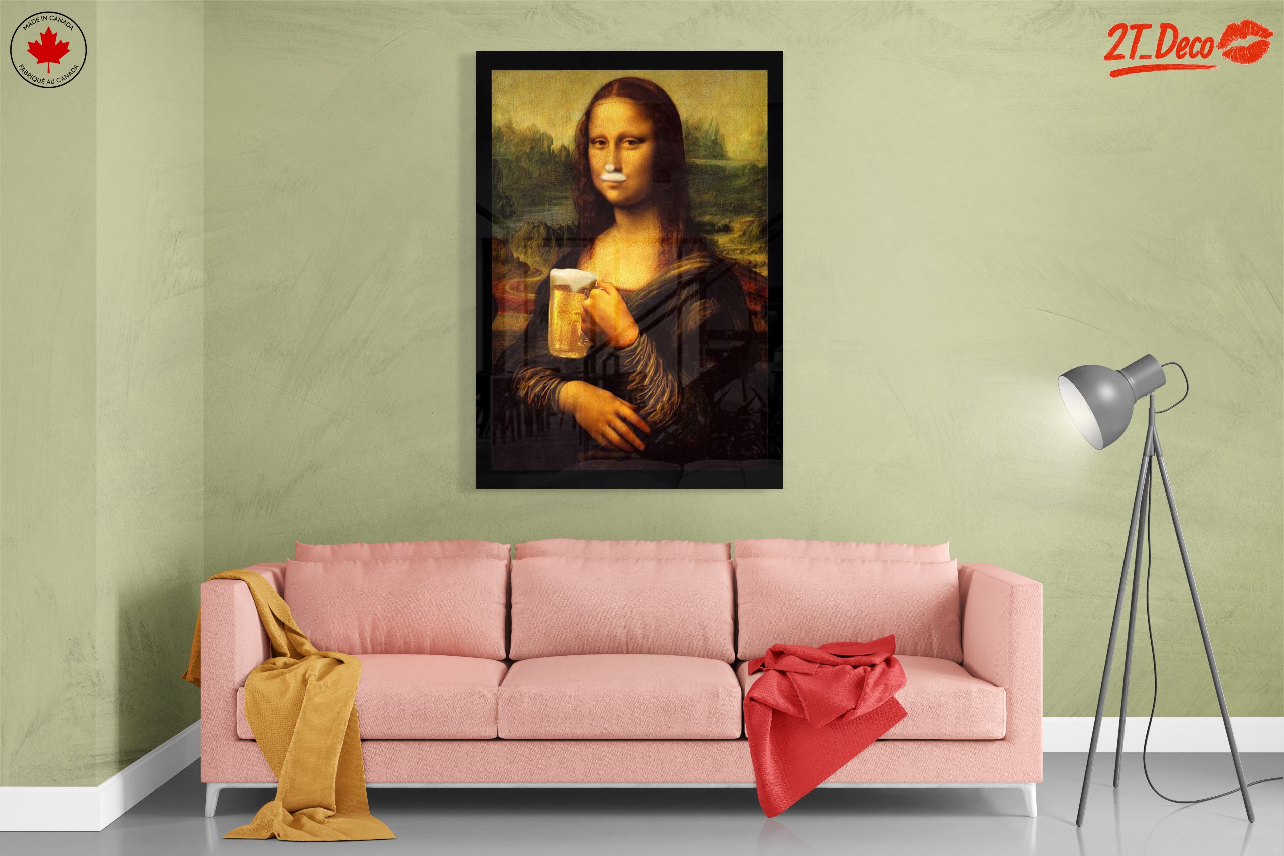 Mona Lisa with Beer - Whimsical Art - Image 7