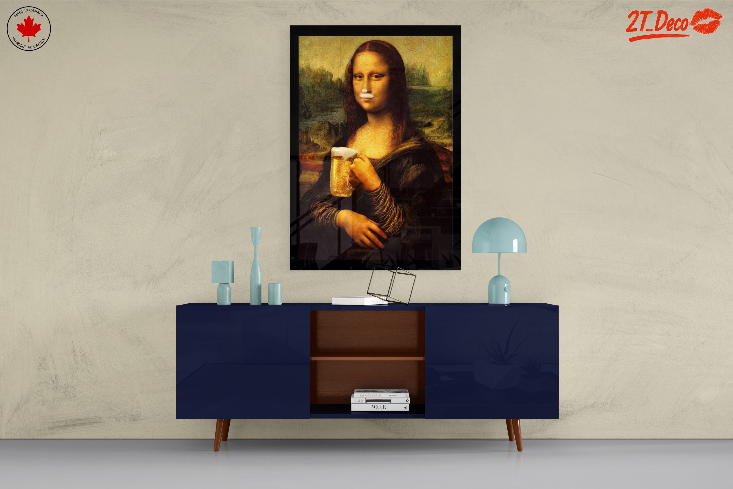 Mona Lisa with Beer - Whimsical Art - Image 8