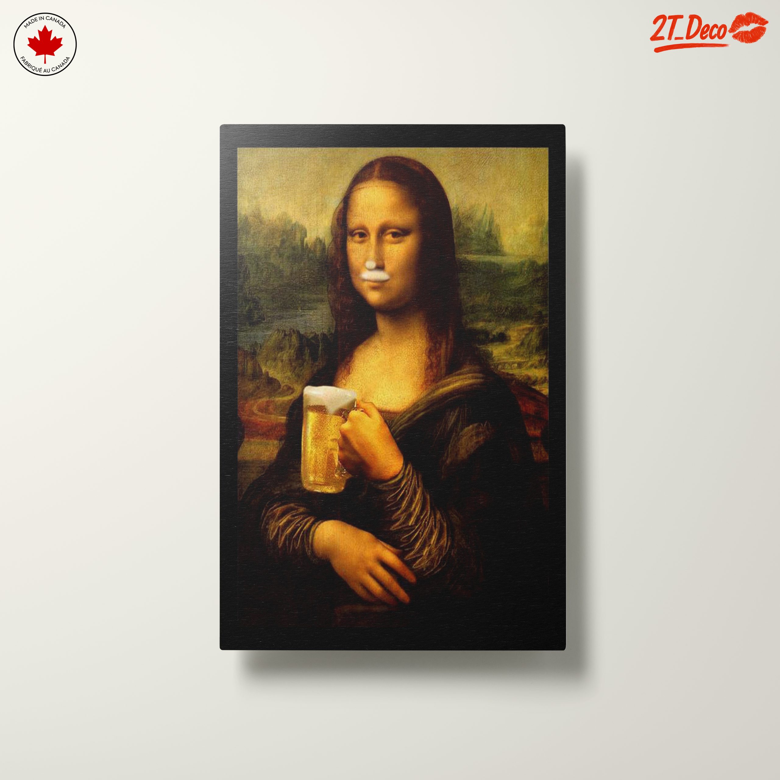 Mona Lisa with Beer - Whimsical Art - Image 10