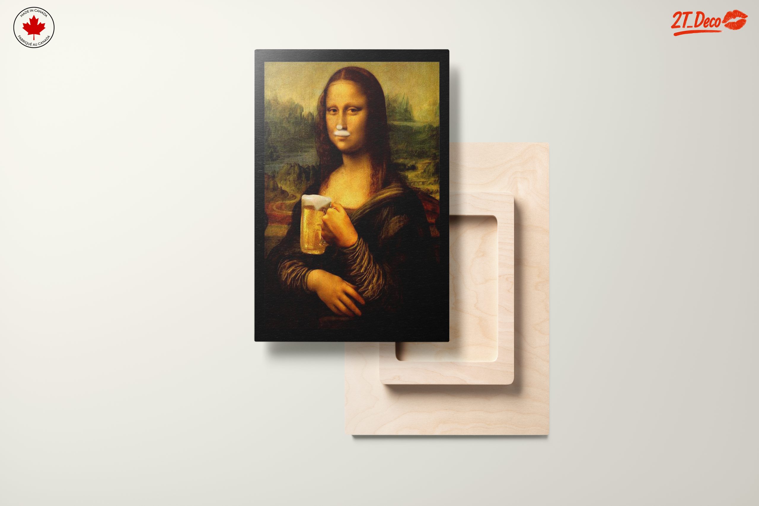 Mona Lisa with Beer - Whimsical Art - Image 11