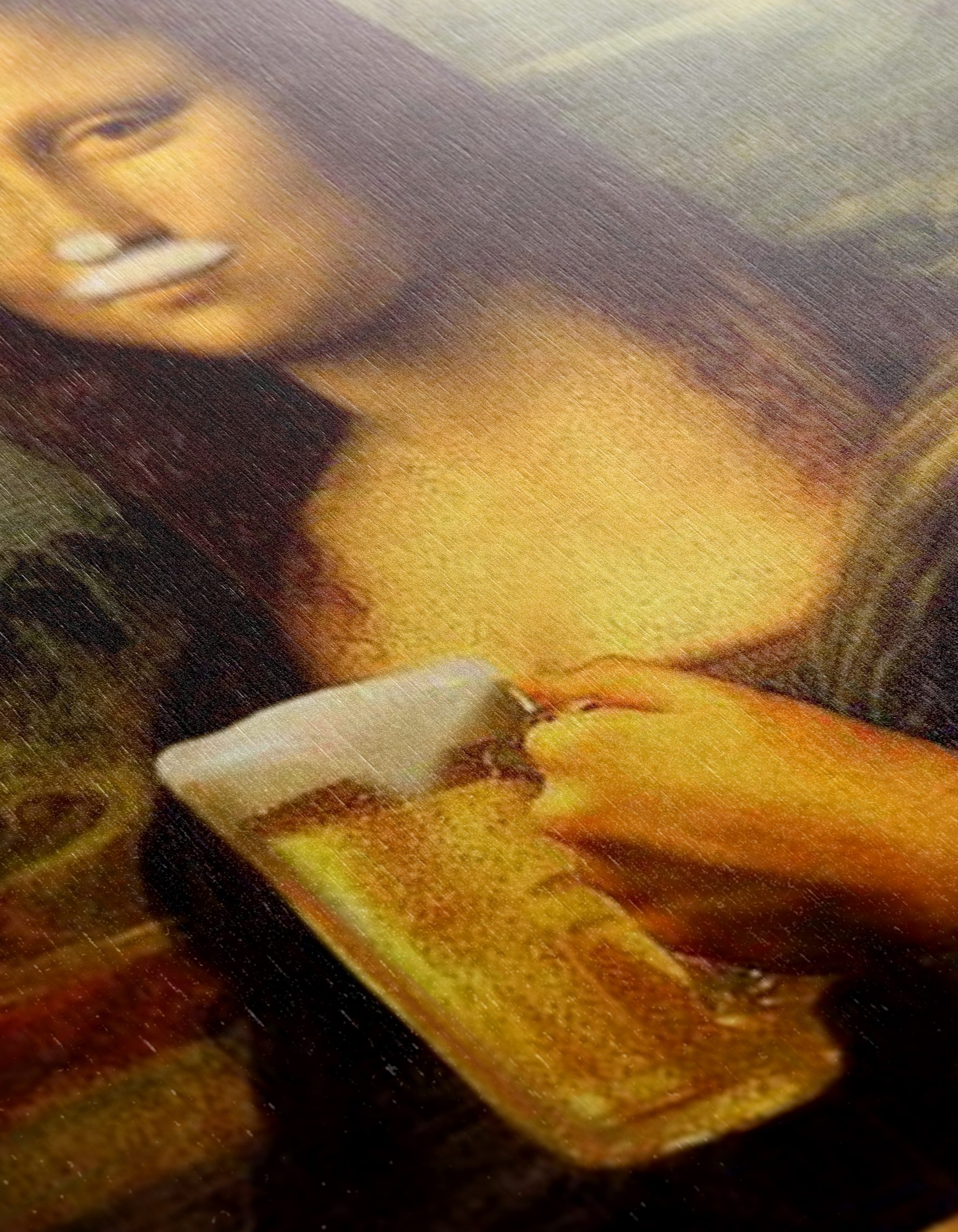 Mona Lisa with Beer - Whimsical Art - Image 12