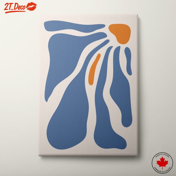 Bold Abstract Shapes in Blue and Orange