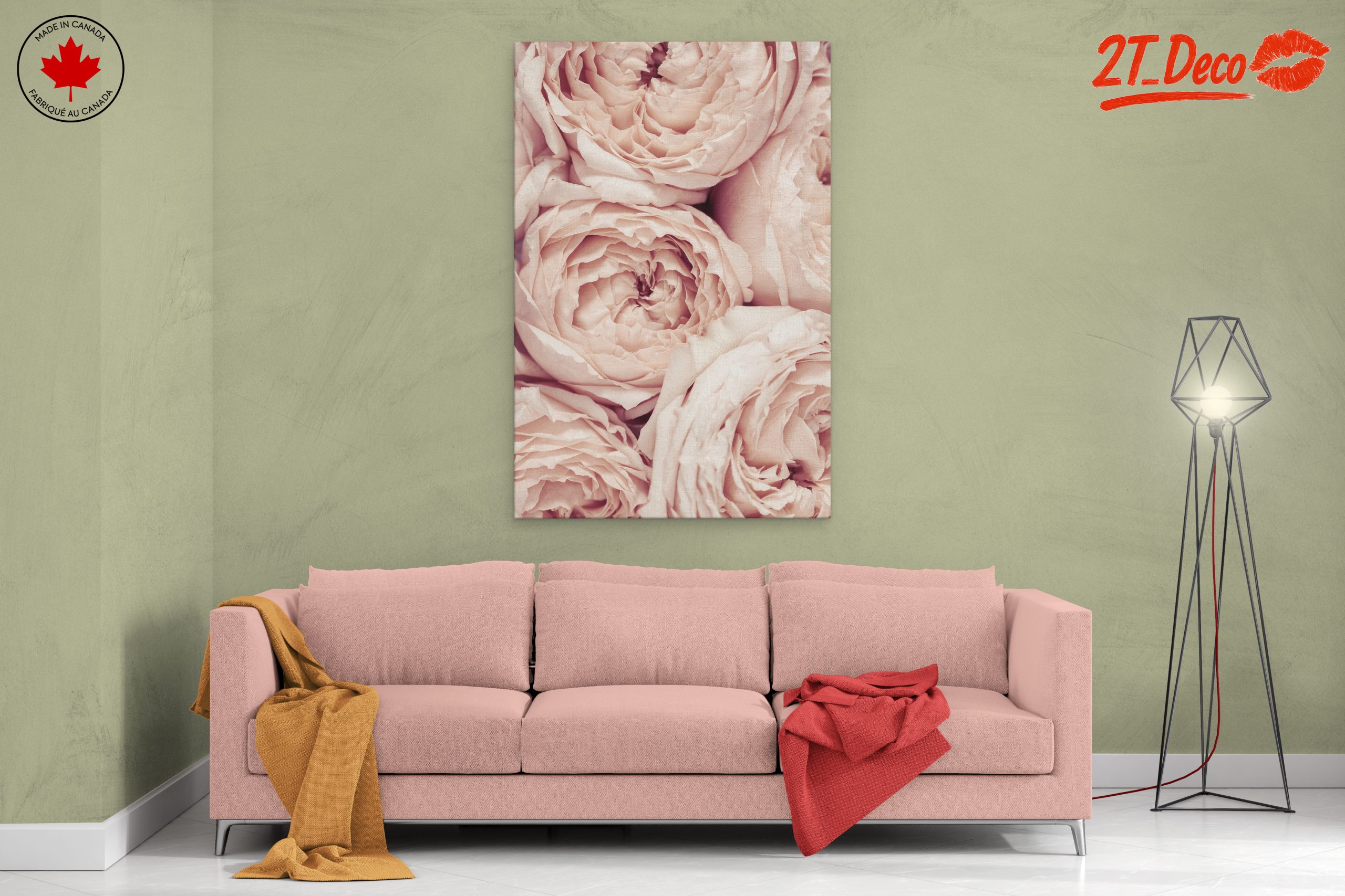 Soft Pink Rose Floral Wall Art - Image 2