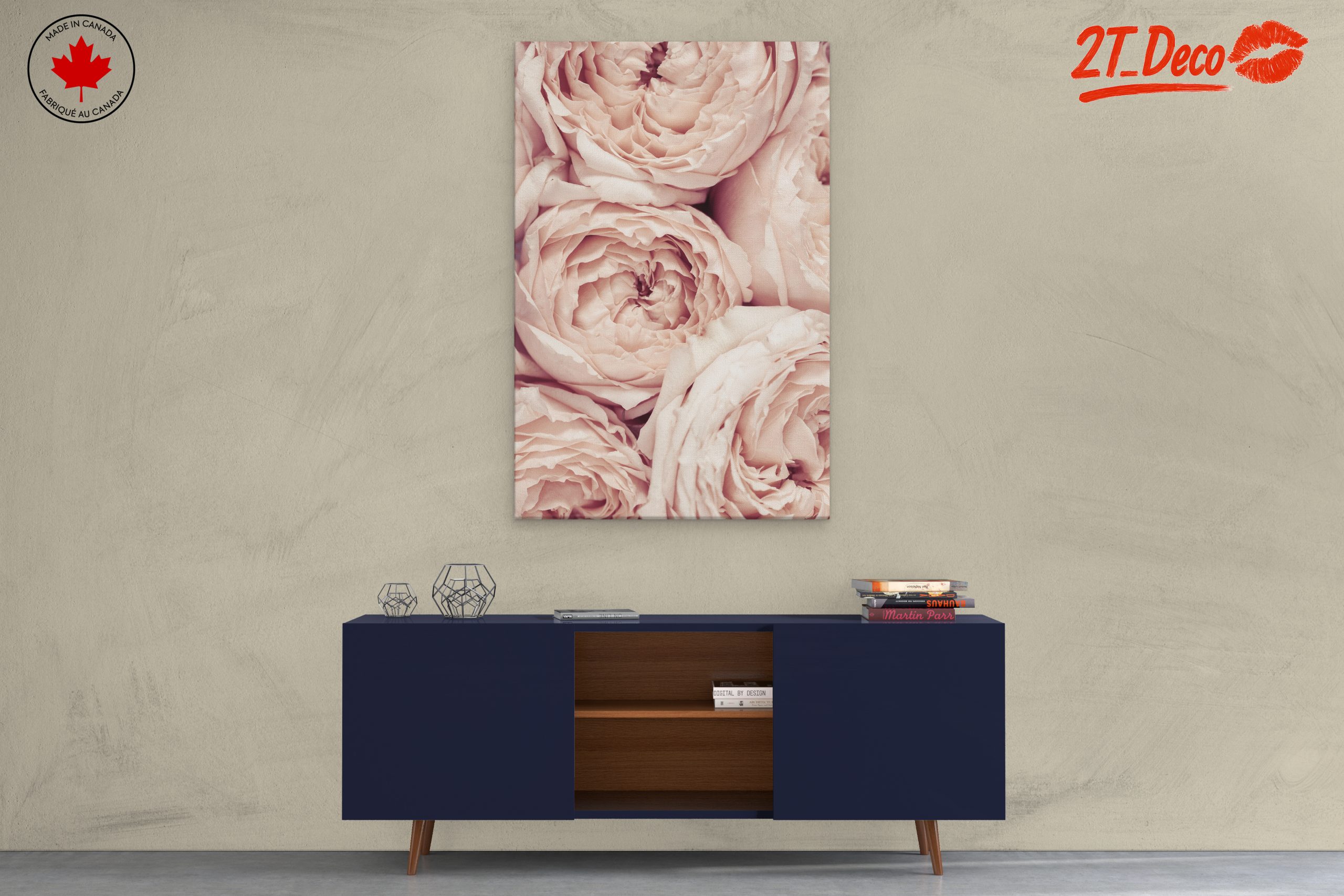 Soft Pink Rose Floral Wall Art - Image 3