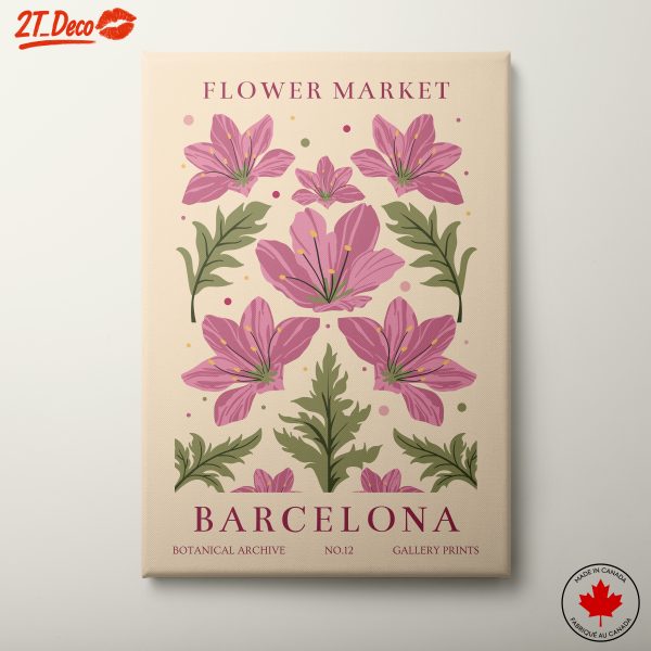 Vibrant Flower Market Artwork from Barcelona