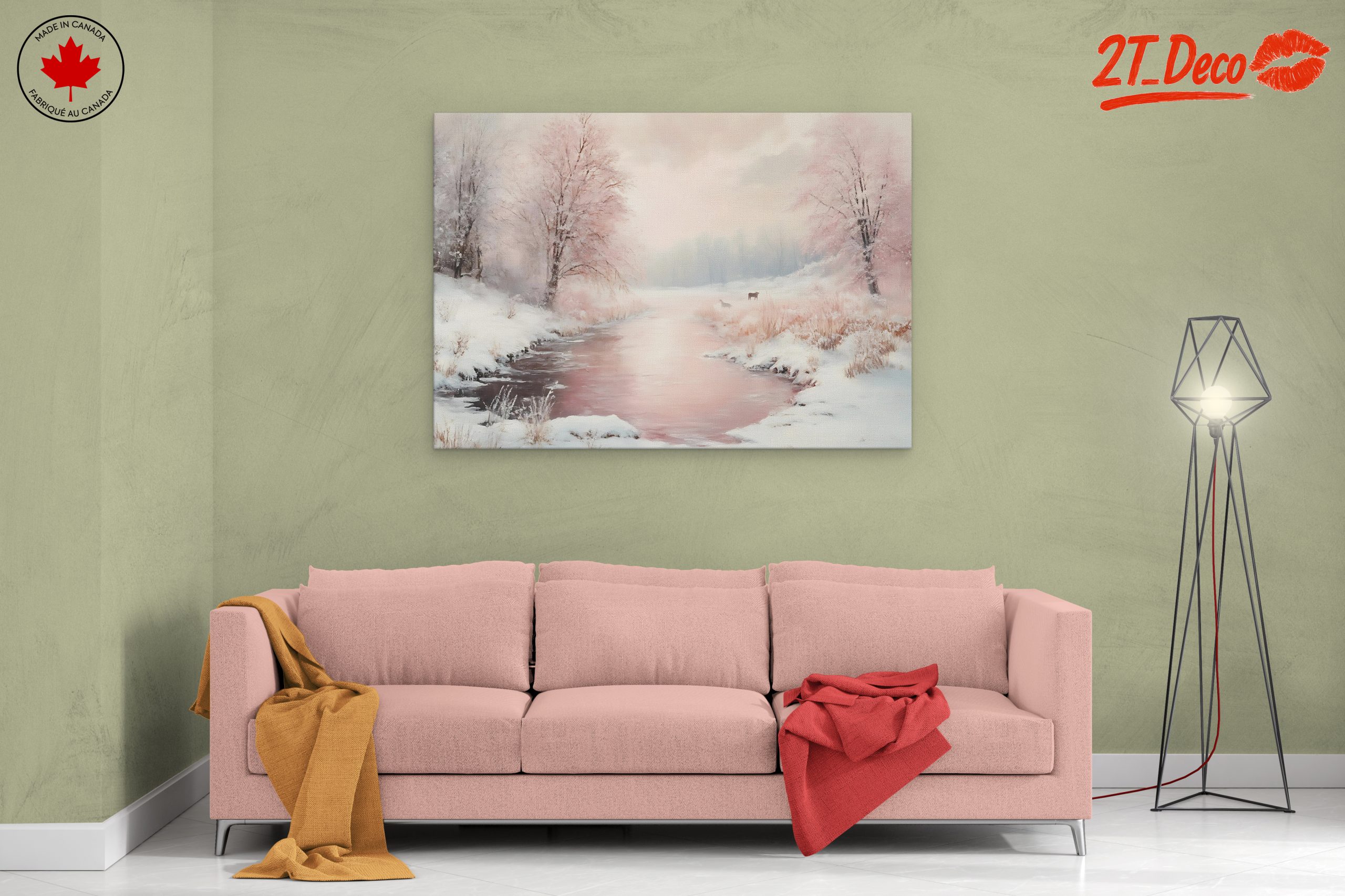 Serene Winter Landscape with Flowers - Image 2