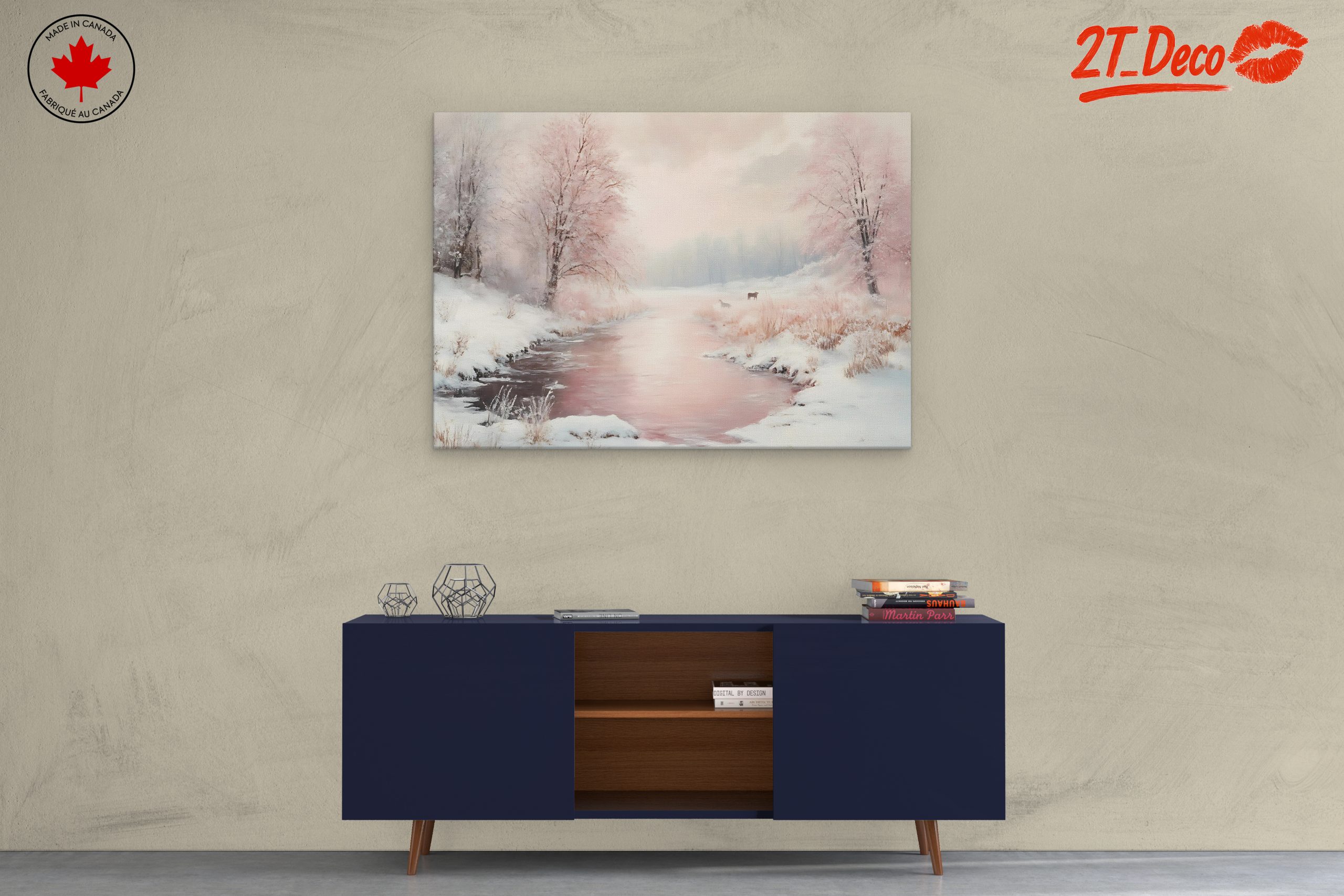 Serene Winter Landscape with Flowers - Image 3