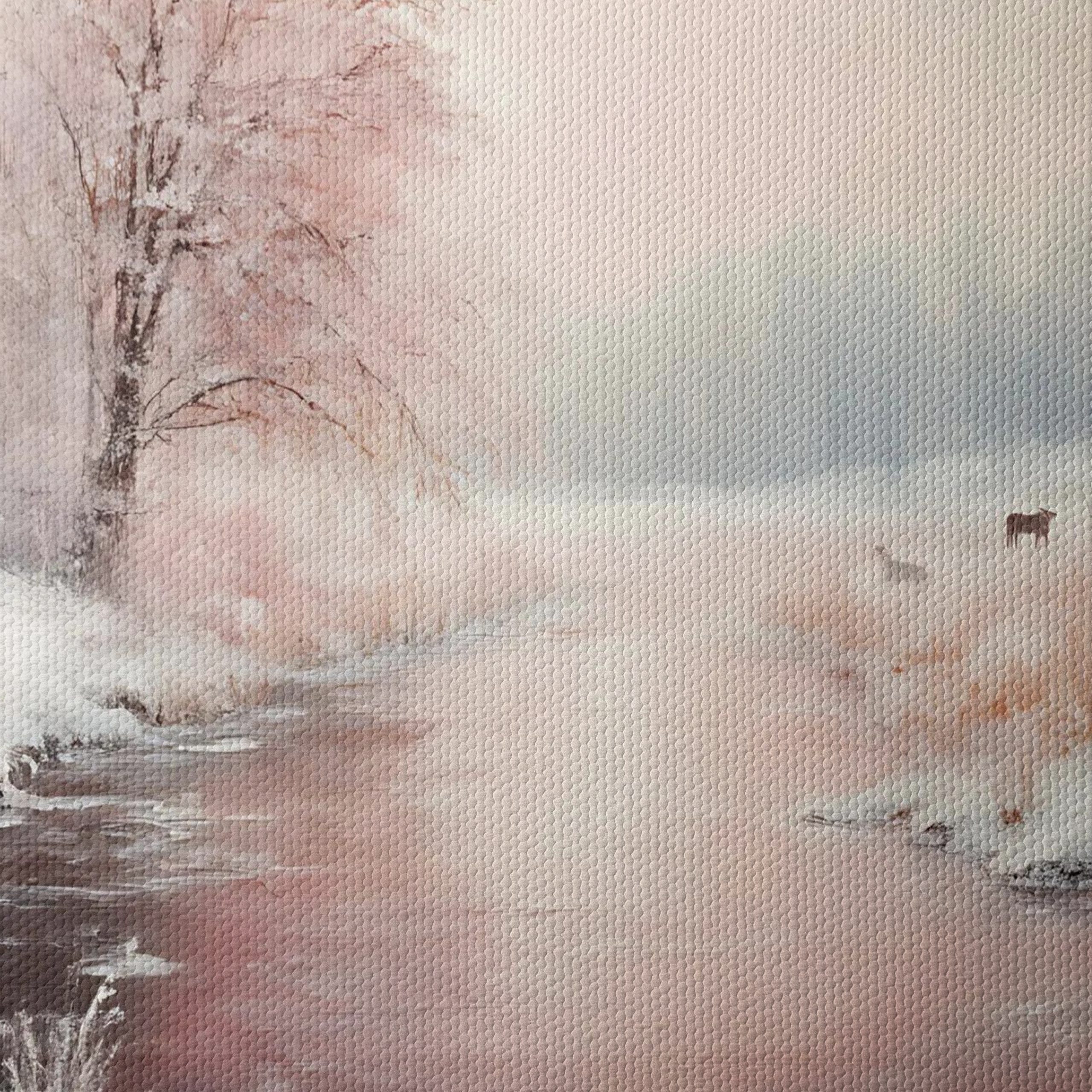 Serene Winter Landscape with Flowers - Image 4