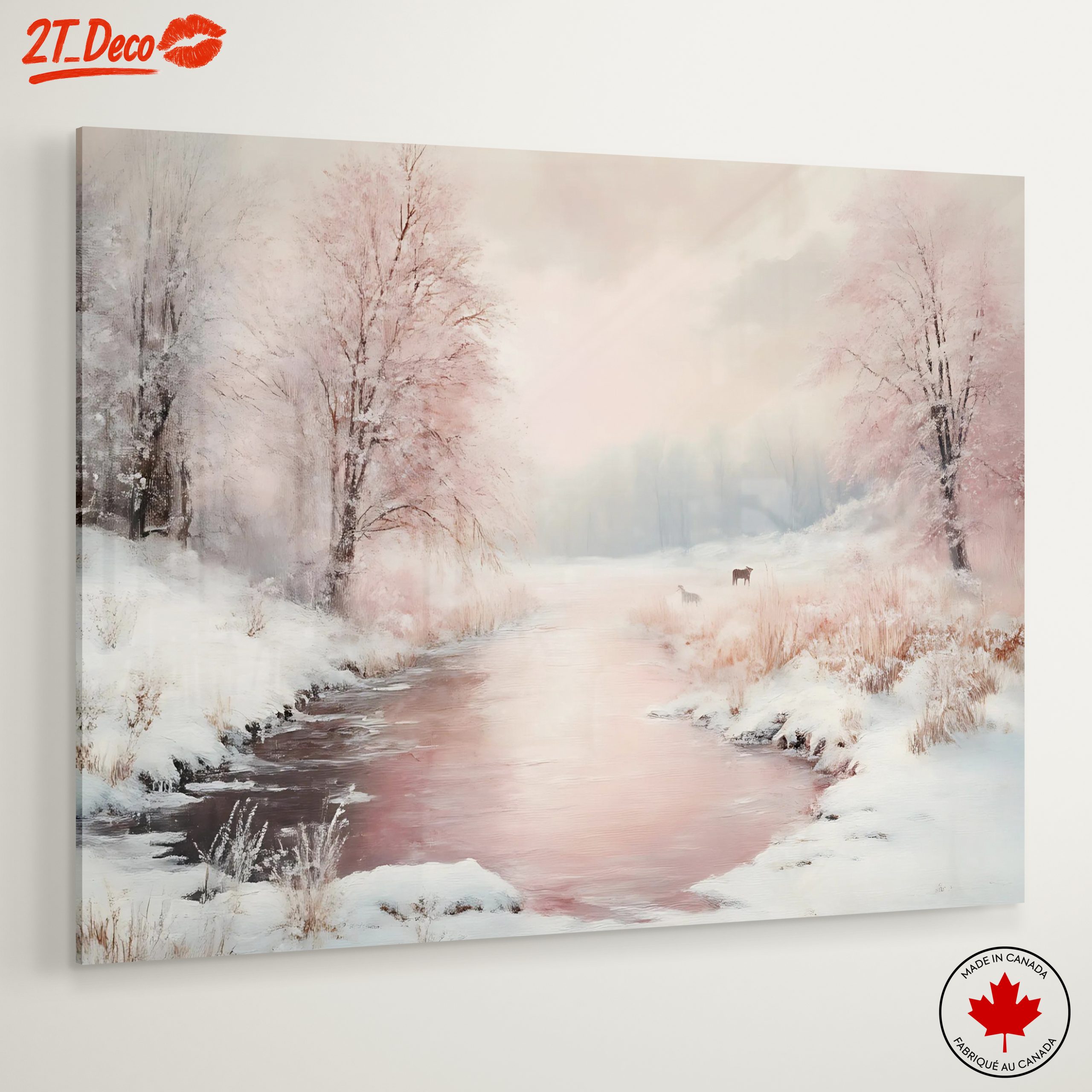 Serene Winter Landscape with Flowers - Image 6