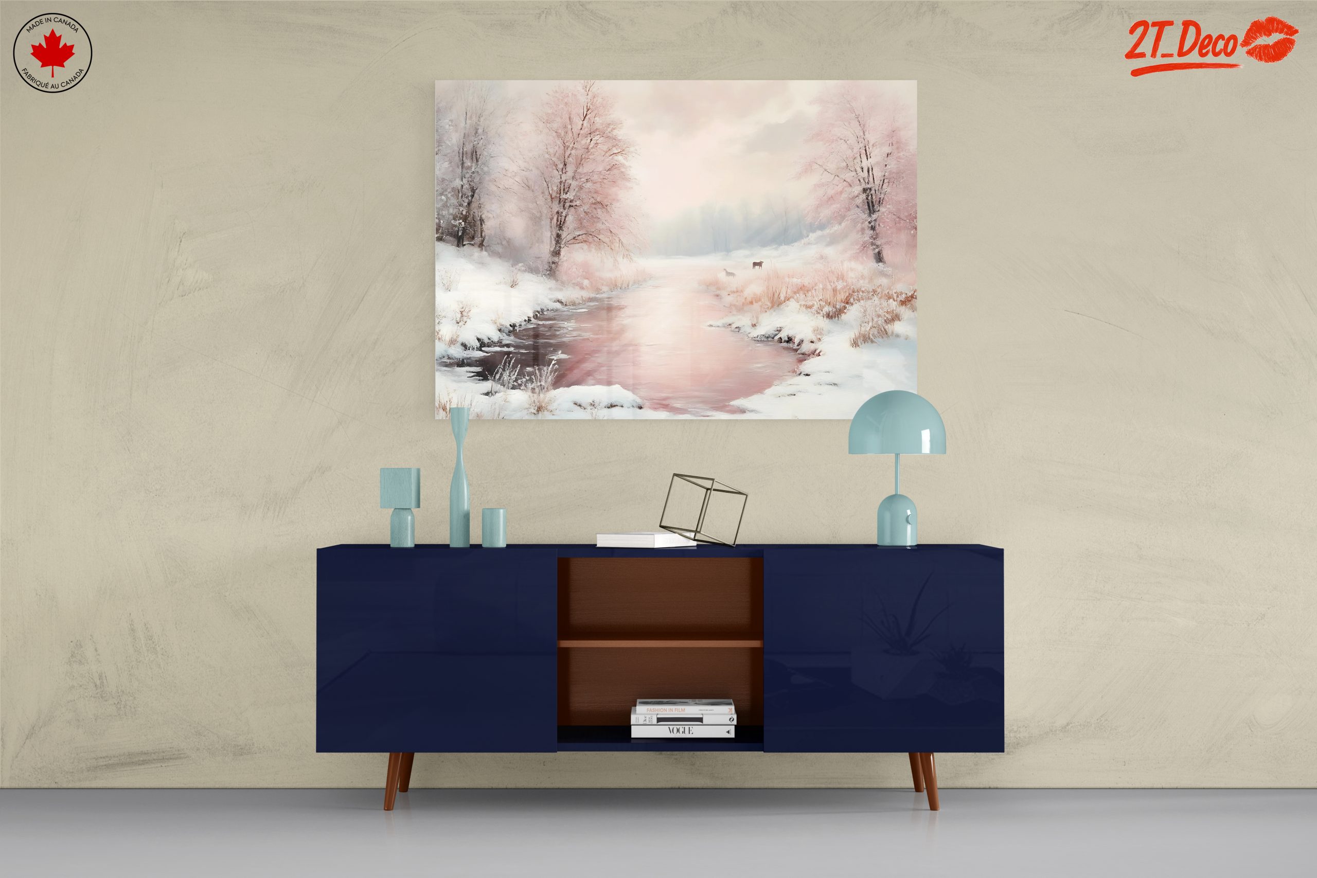 Serene Winter Landscape with Flowers - Image 8