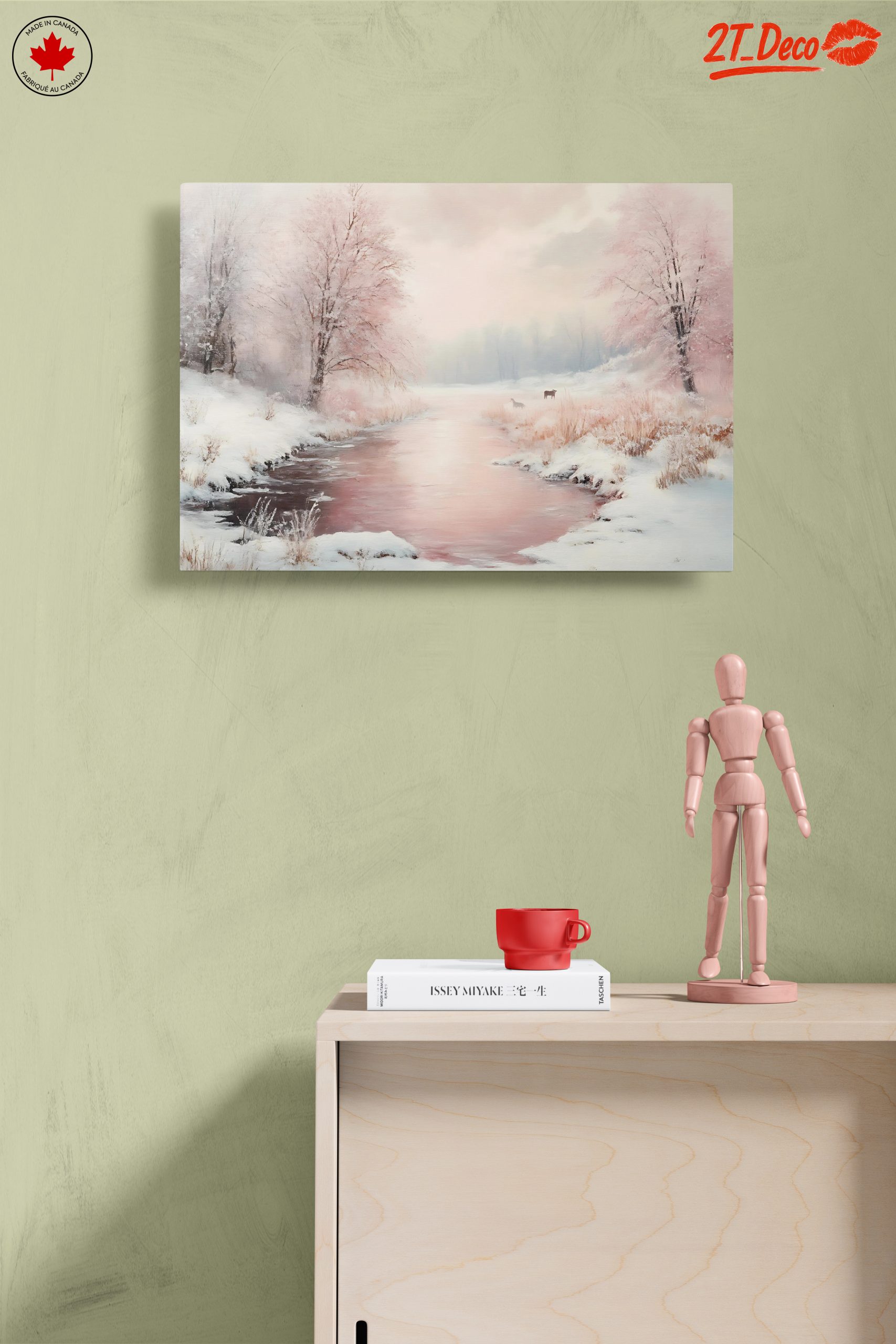 Serene Winter Landscape with Flowers - Image 14
