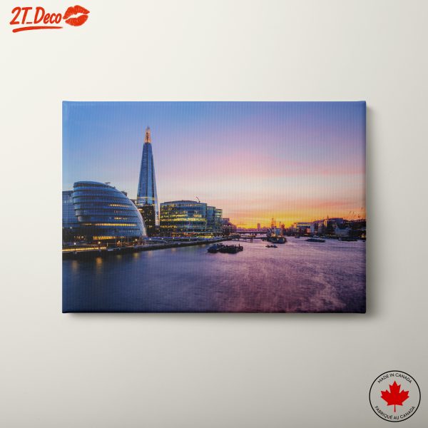 City Skyline at Sunset Over the Thames
