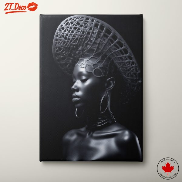 Elegant Afrocentric Portrait in Black