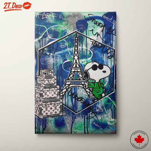 Snoopy Urban Art Featuring Eiffel Tower