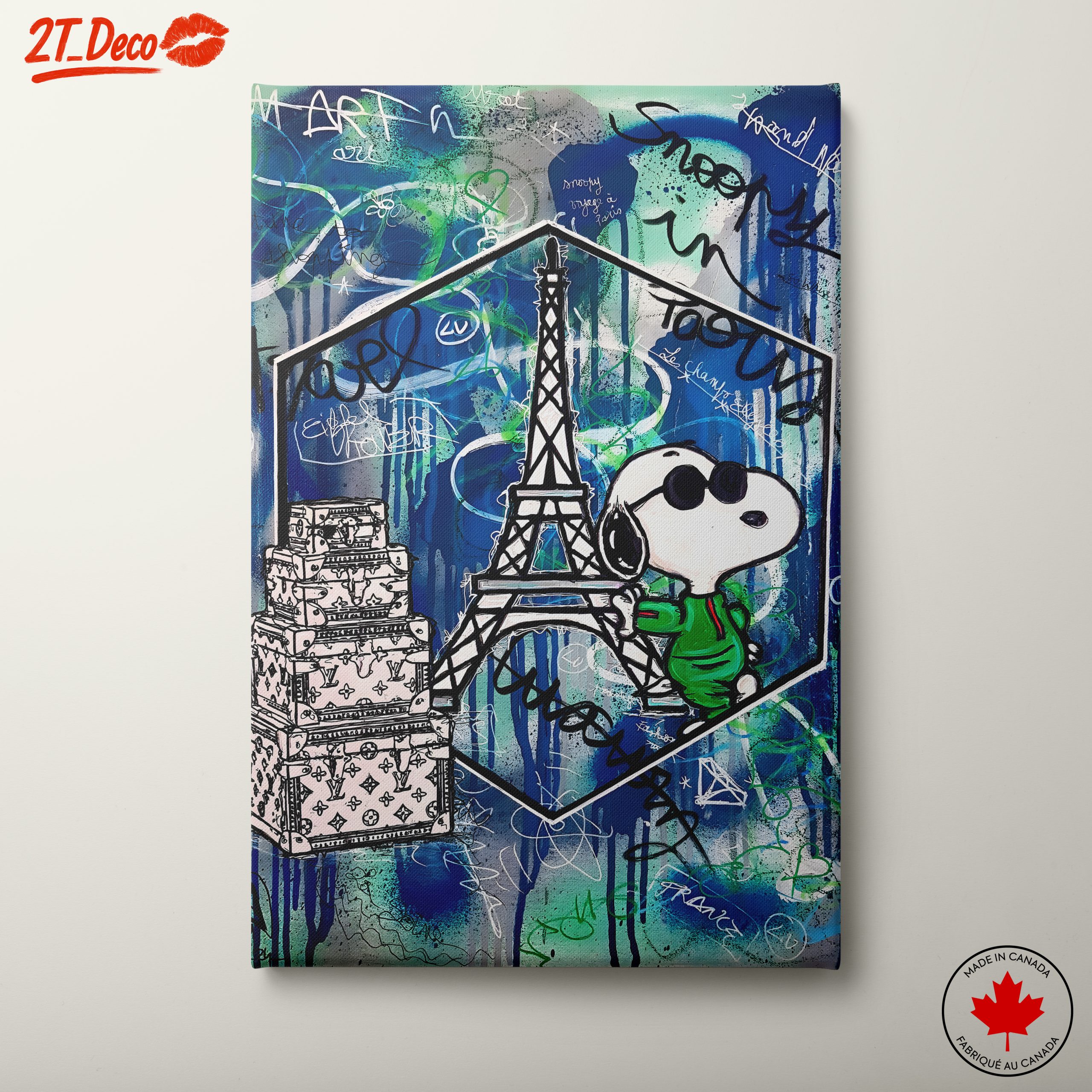 Snoopy Urban Art Featuring Eiffel Tower