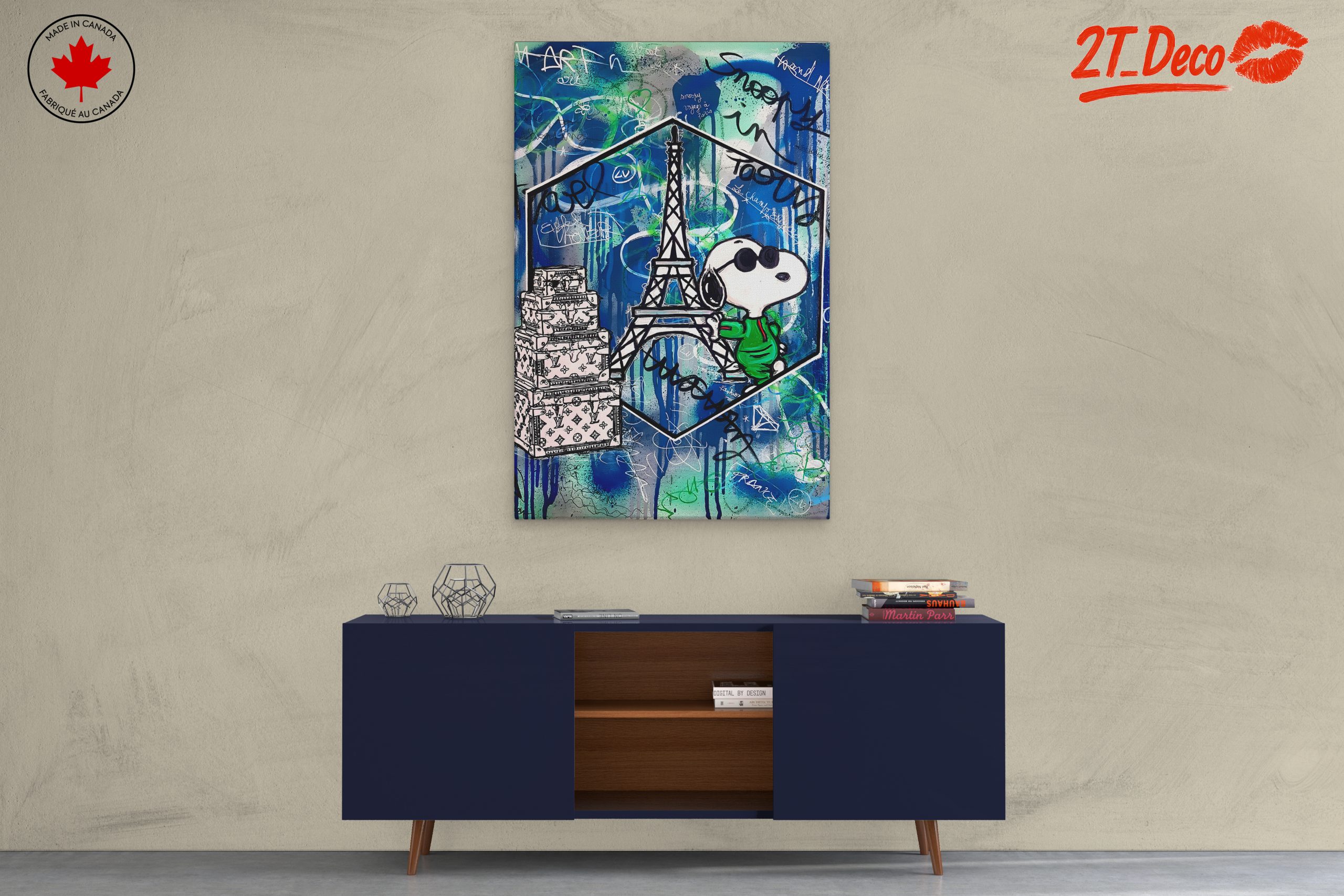 Snoopy Urban Art Featuring Eiffel Tower - Image 3