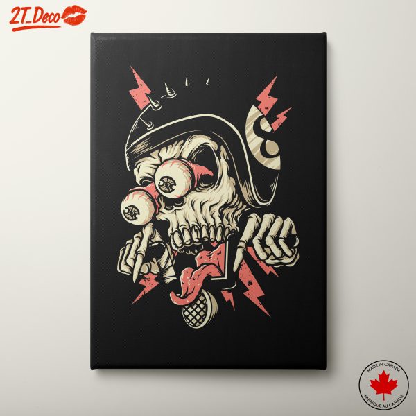 Bold Punk Skull Artwork with Eyes