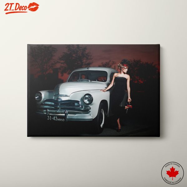 Stylish Vintage Car Against Sunset