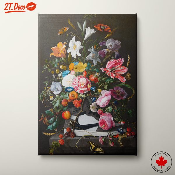Floral Arrangement with Sneakers Art