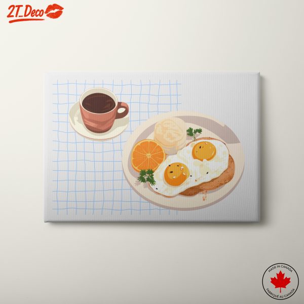 Stylized Breakfast with Eggs and Coffee