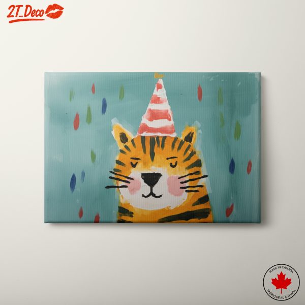 Happy Tiger in Party Hat Artwork