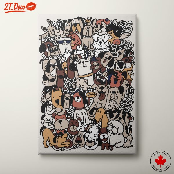 Playful Dog Collage Art