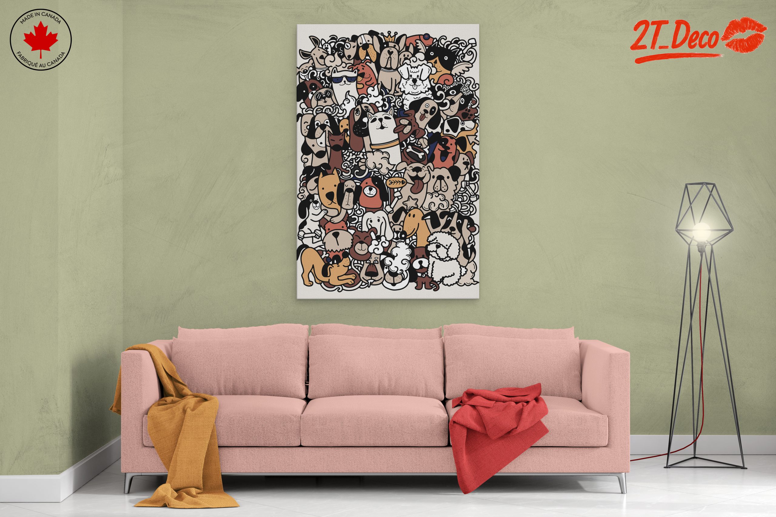 Playful Dog Collage Art - Image 2