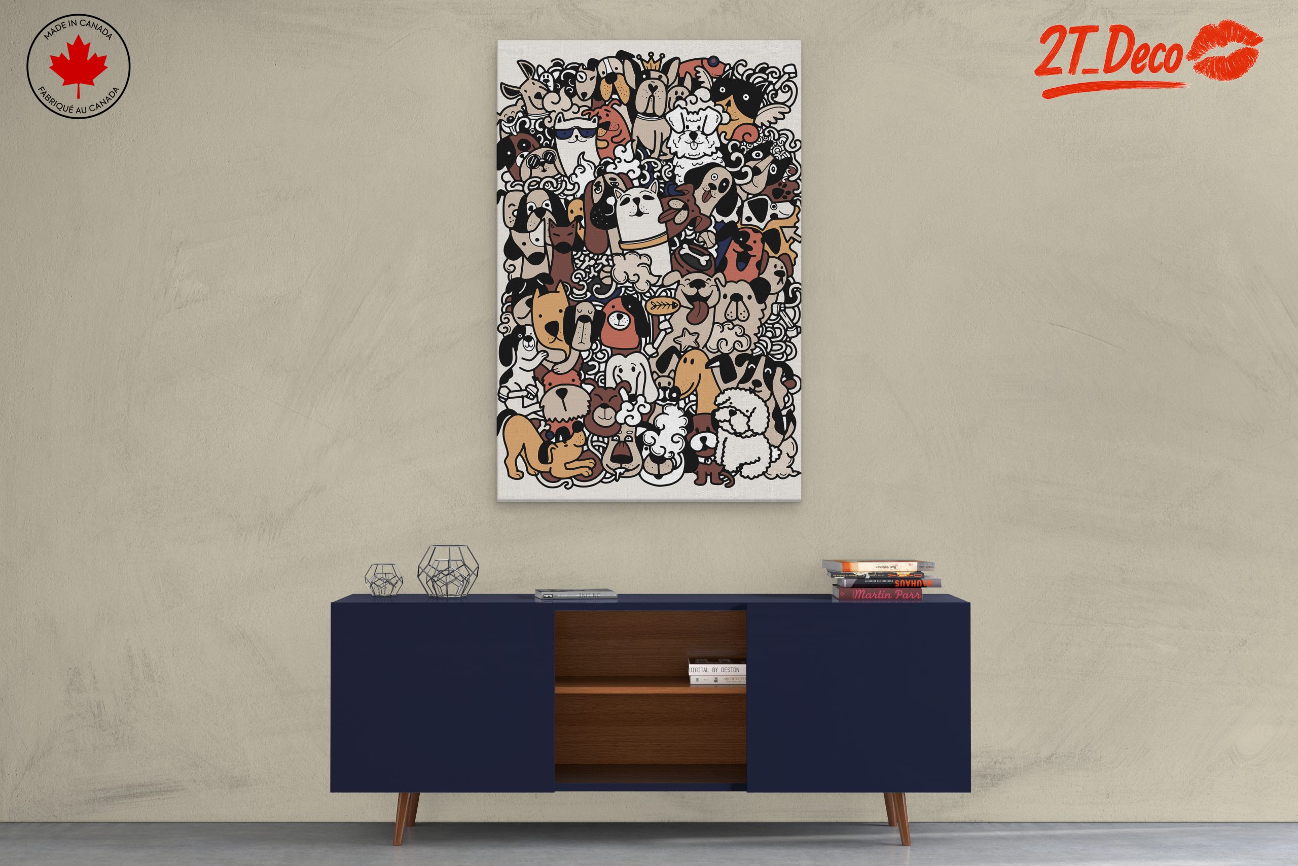 Playful Dog Collage Art - Image 3
