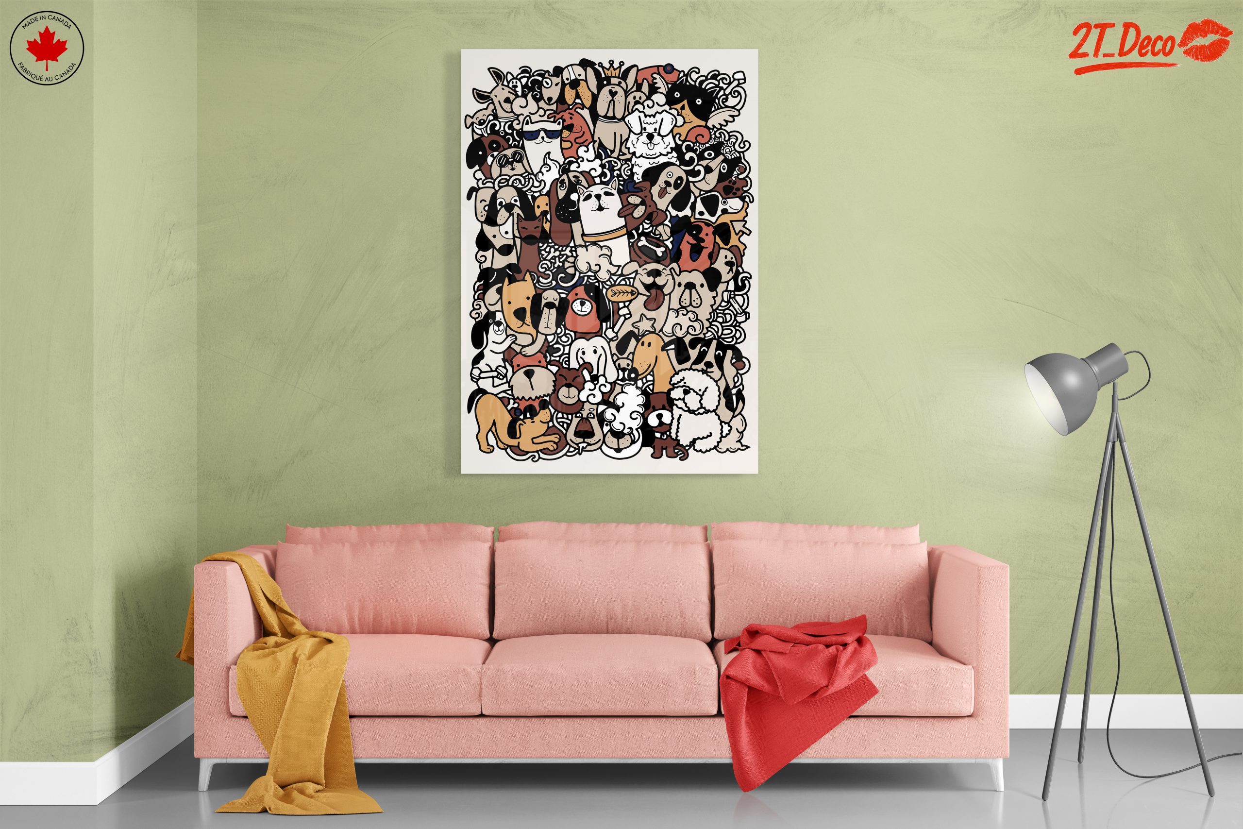 Playful Dog Collage Art - Image 7
