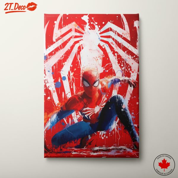 Dynamic Spider-Man Art with Bold Color Splashes