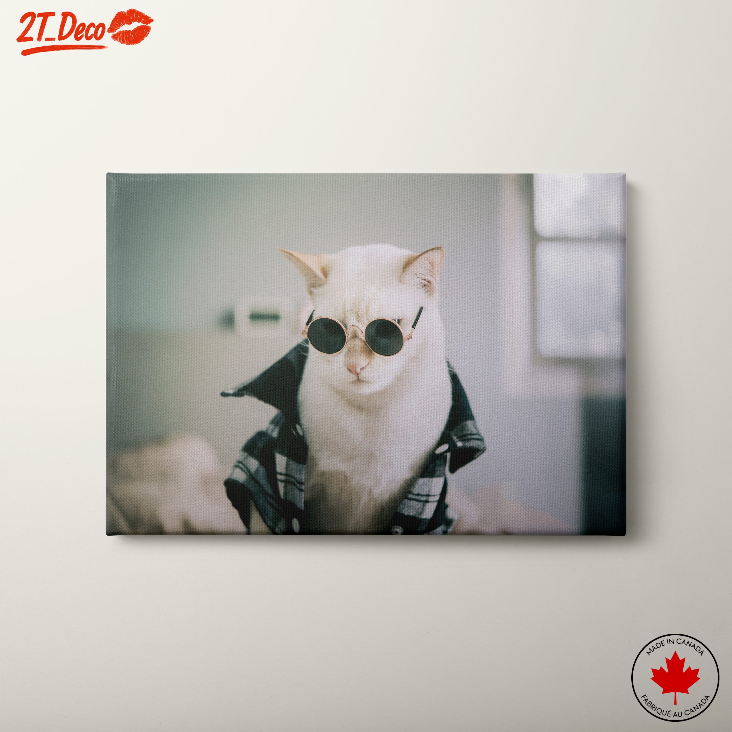 Stylish Cat in Sunglasses Wall Art
