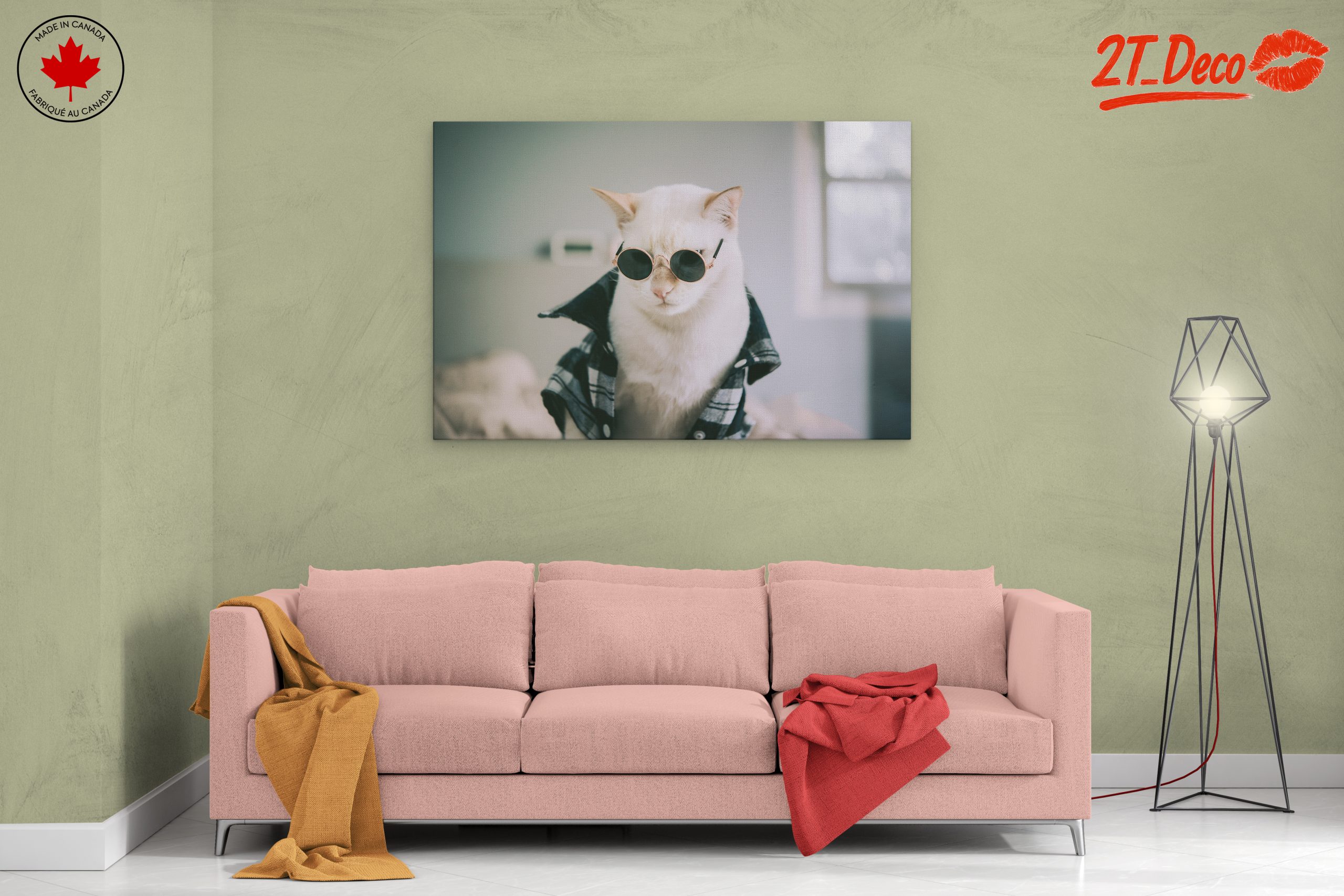 Stylish Cat in Sunglasses Wall Art - Image 2