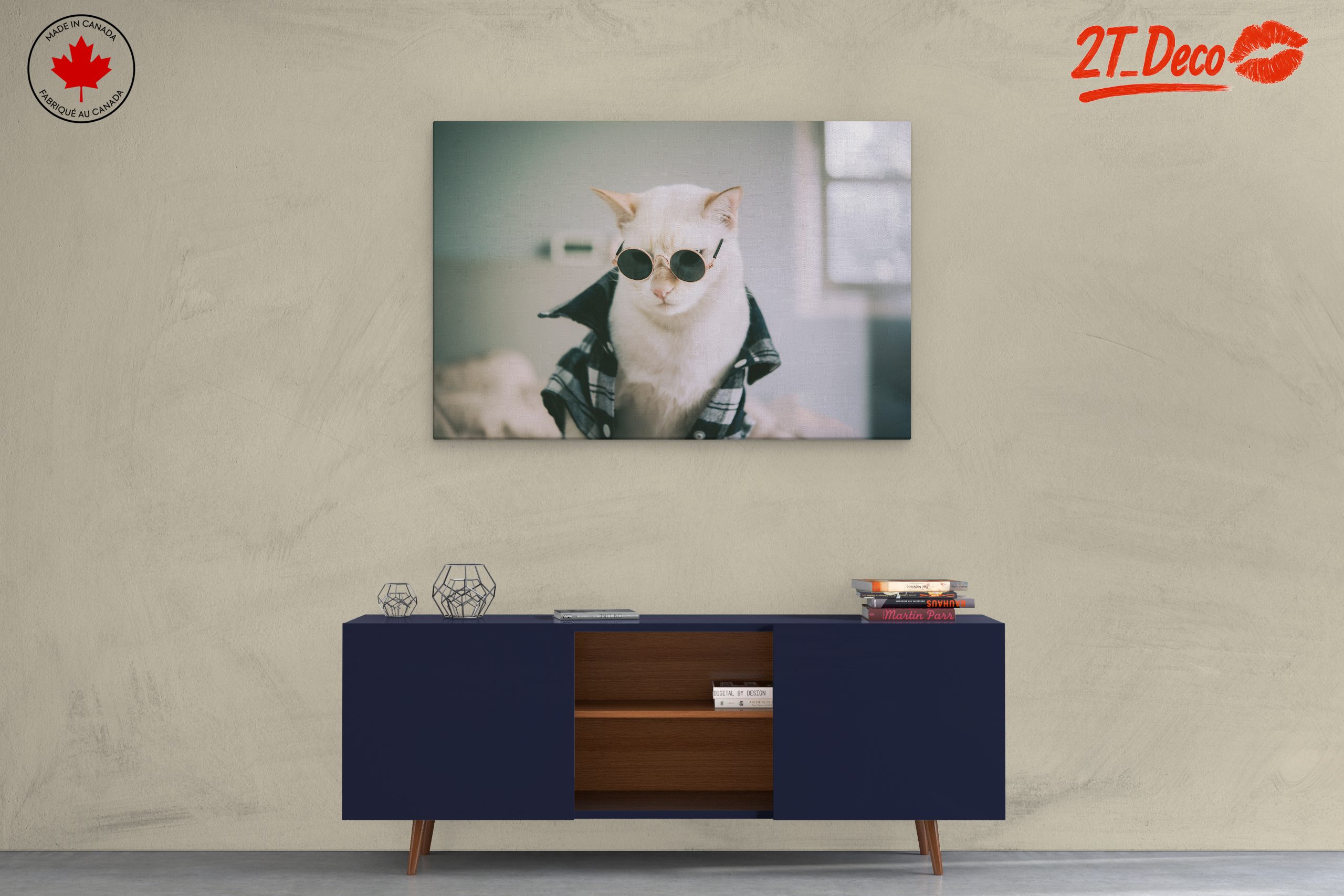 Stylish Cat in Sunglasses Wall Art - Image 3