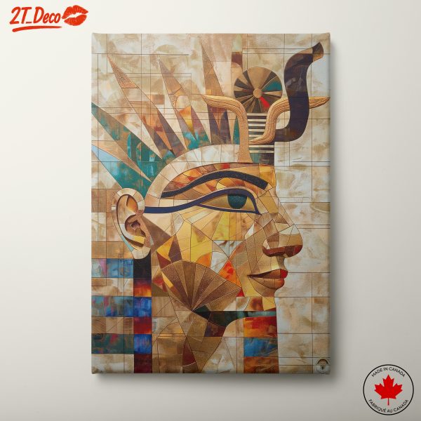 Stylized Ancient Egyptian Pharaoh Portrait