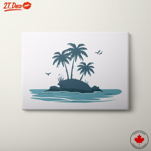 Serene Tropical Island with Palm Trees