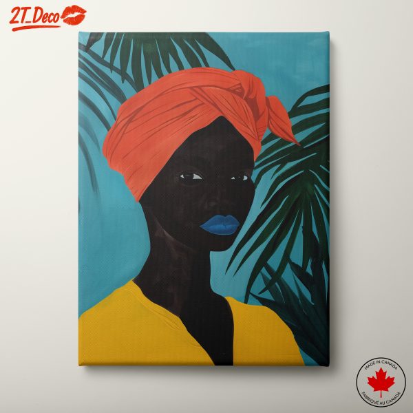 Vibrant Afro Art Portrait with Bold Colors