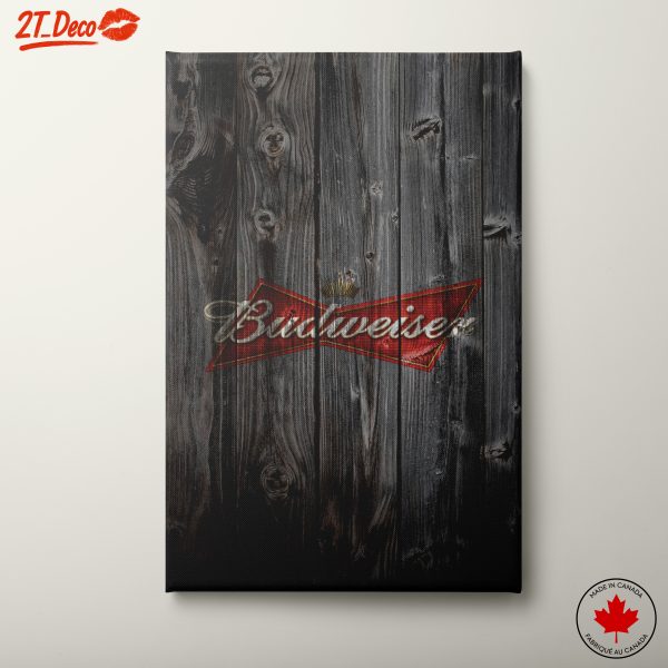 Budweiser Logo on Rustic Wood