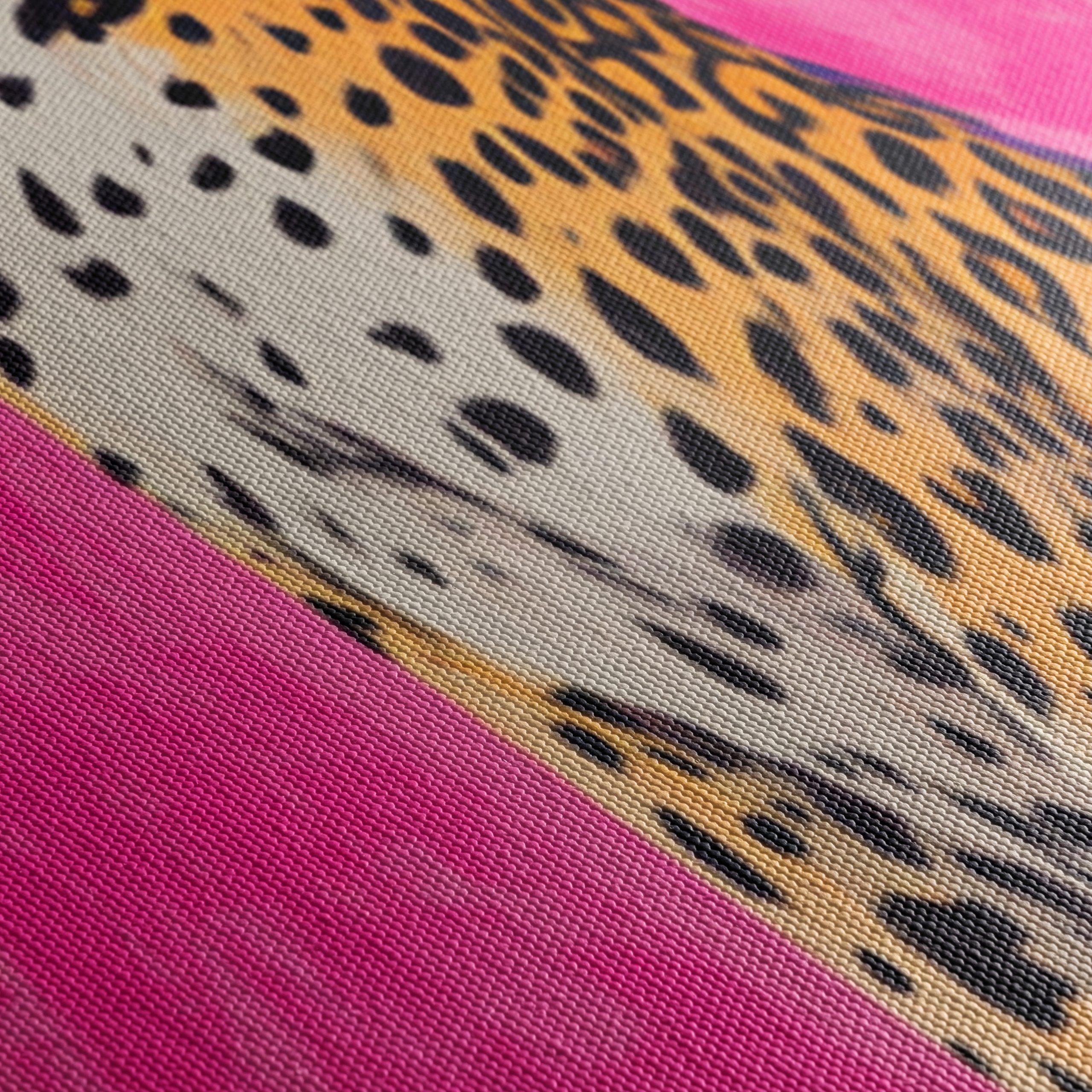 Stylized Leopard Artwork on Pink Background - Image 5